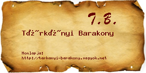 Tárkányi Barakony névjegykártya